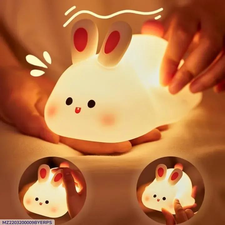 Rechargeable Silicone Bunny Night Light – Cute LED Bedside Lamp