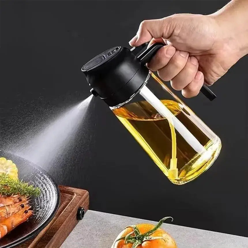 2-in-1 Oil Dispenser Bottle with Built-In Brush & Pouring Spout – Leak-Proof Kitchen Oil Sprayer