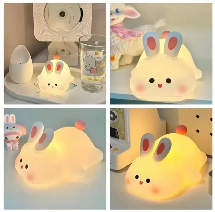 Rechargeable Silicone Bunny Night Light – Cute LED Bedside Lamp