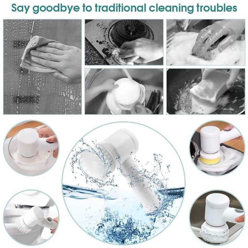 Automatic Spin Cleaning Brush – Rotating Electric Sink & Kitchen Cleaning Scrubber