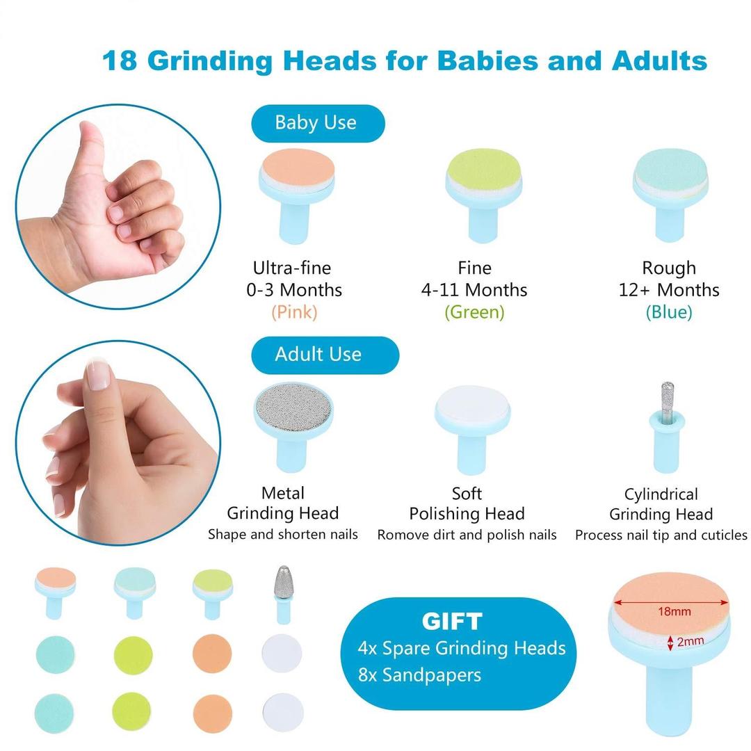 Electric Baby Nail Trimmer – Safe Automatic Nail Cutter with LED Light, Gentle Nail File for Newborns & Kids