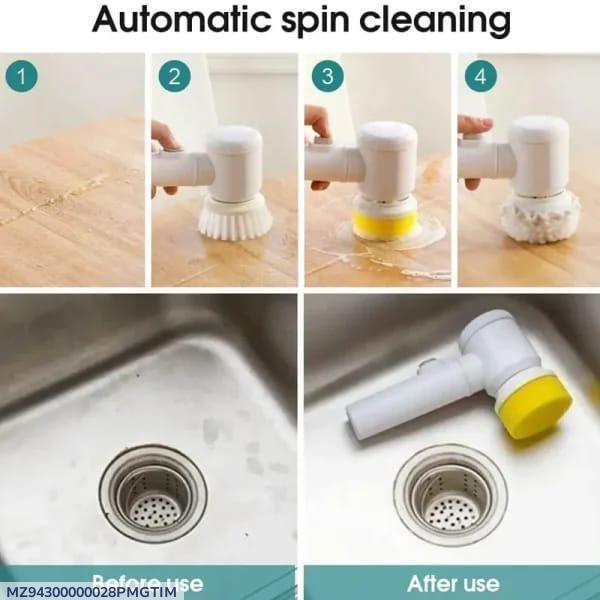 Automatic Spin Cleaning Brush – Rotating Electric Sink & Kitchen Cleaning Scrubber