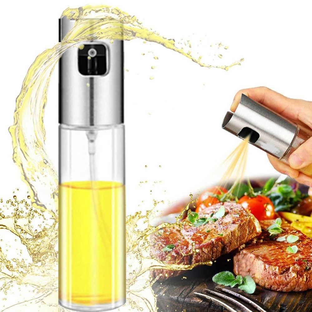 Oil Spray Bottle for Cooking, 2-in-1 Oil Sprayer & Pourer, Refillable Kitchen Oil Dispenser for Air Fryer, Salad, BBQ & Baking