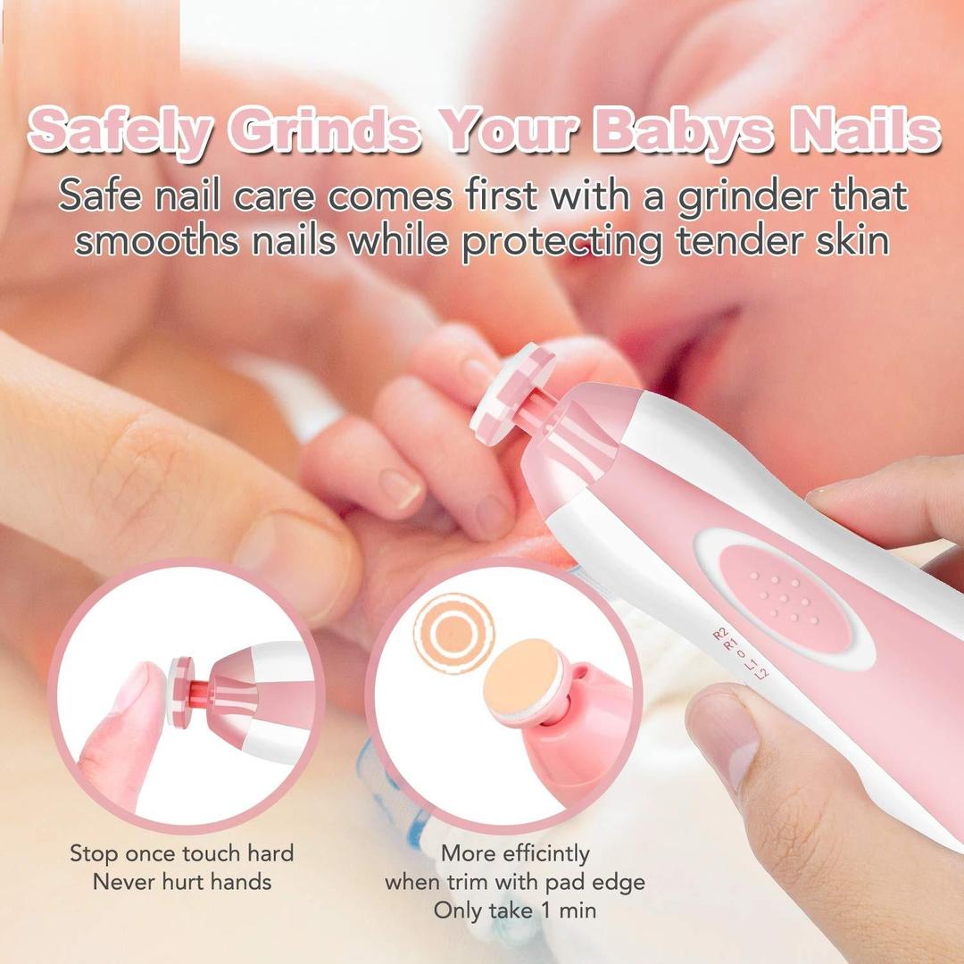 Electric Baby Nail Trimmer – Safe Automatic Nail Cutter with LED Light, Gentle Nail File for Newborns & Kids