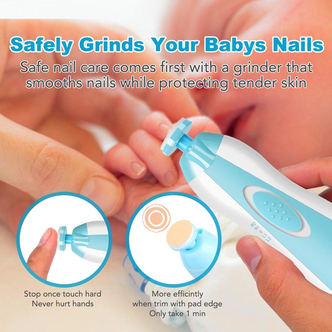 Electric Baby Nail Trimmer – Safe Automatic Nail Cutter with LED Light, Gentle Nail File for Newborns & Kids