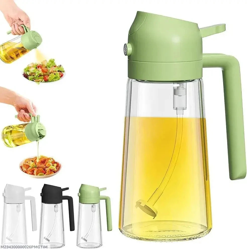 2-in-1 Oil Dispenser Bottle with Built-In Brush & Pouring Spout – Leak-Proof Kitchen Oil Sprayer